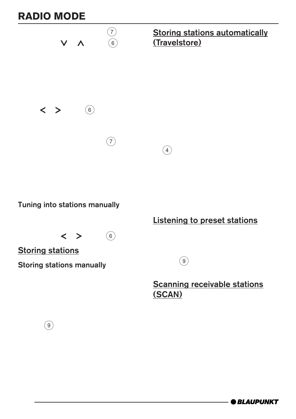 Radio mode | Blaupunkt Monterrey MP35 User Manual | Page 12 / 29
