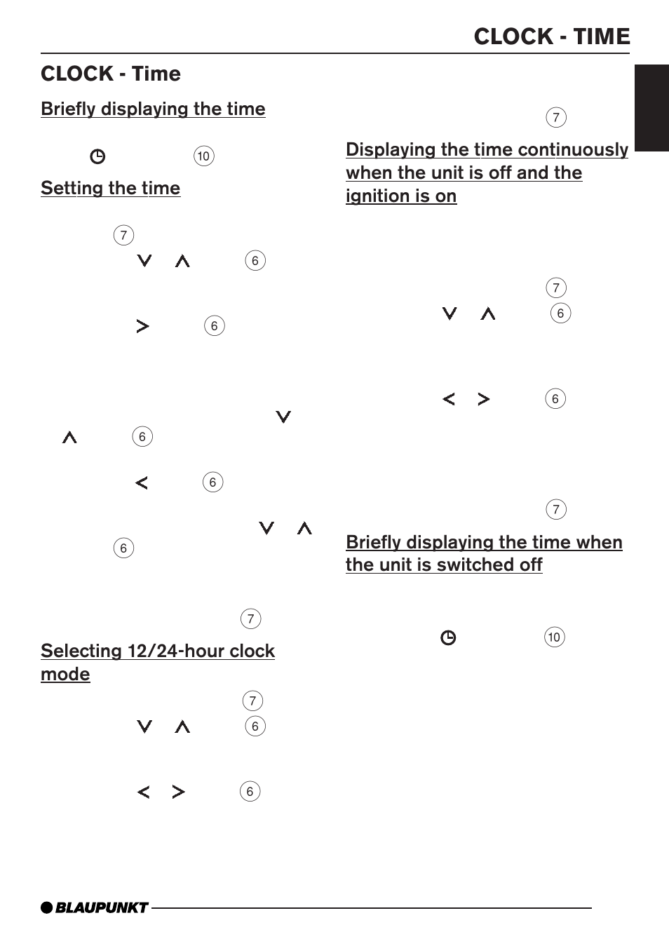 Clock - time | Blaupunkt Monterrey MP35 User Manual | Page 21 / 29