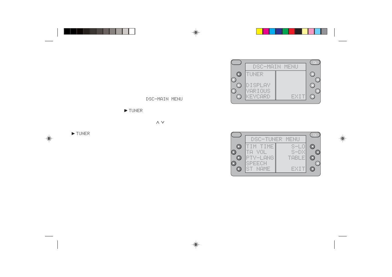 Programming with dsc | Blaupunkt RDM 127 User Manual | Page 63 / 70