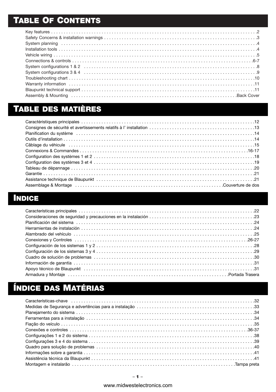 Blaupunkt PCA260 User Manual | Page 3 / 14