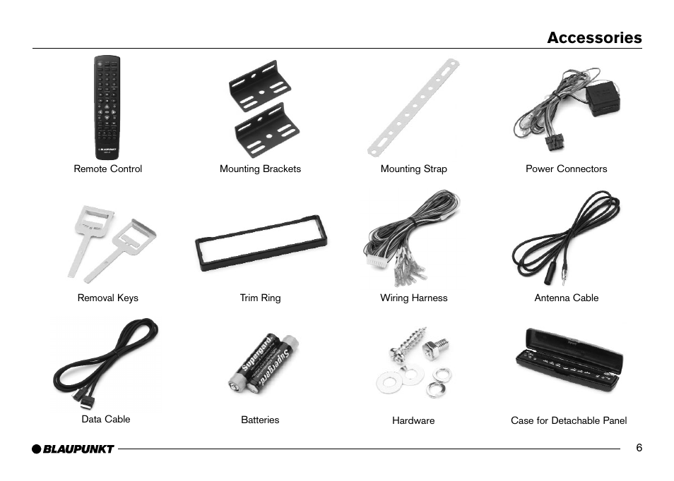 Supplied accessories, Accessories | Blaupunkt IVDM-7002 User Manual | Page 7 / 56