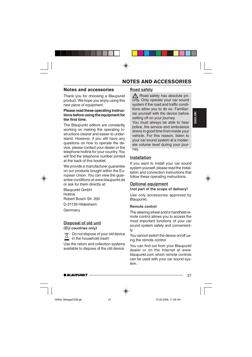 Blaupunkt KIEL CD36 User Manual | Page 5 / 25