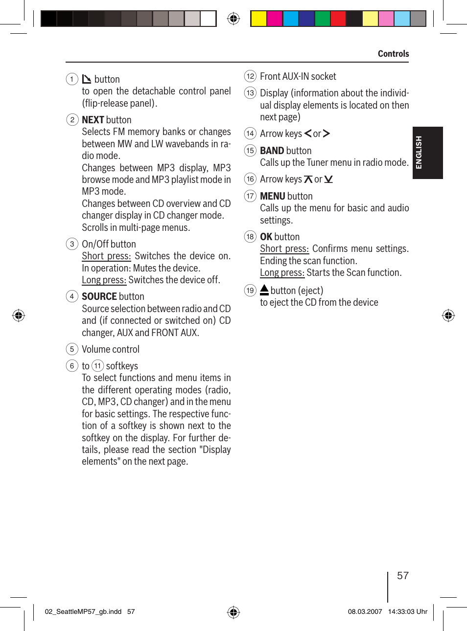 Blaupunkt SEATTLE MP57 7 647 453 310 User Manual | Page 3 / 55