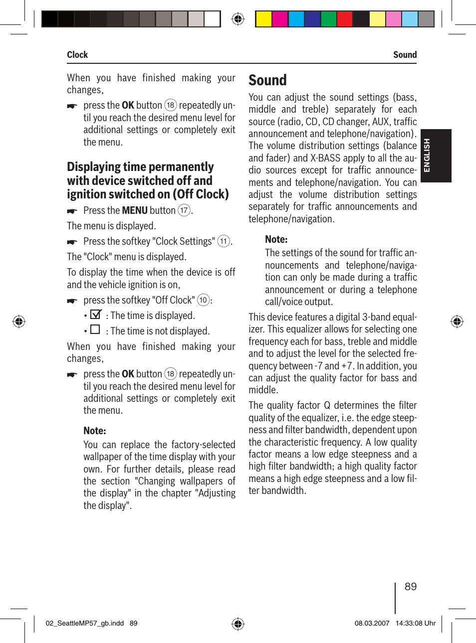 Sound | Blaupunkt SEATTLE MP57 7 647 453 310 User Manual | Page 35 / 55