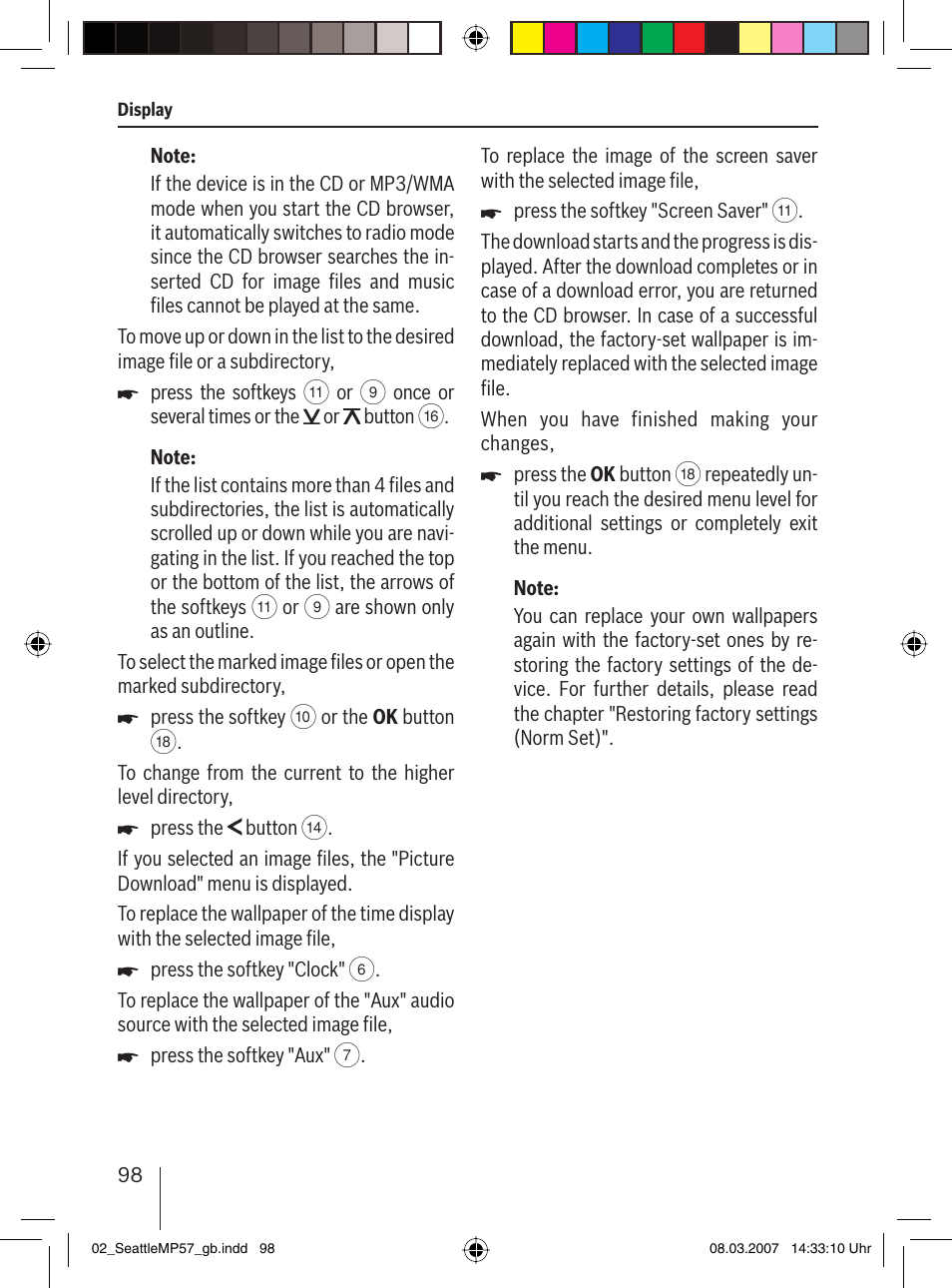 Blaupunkt SEATTLE MP57 7 647 453 310 User Manual | Page 44 / 55