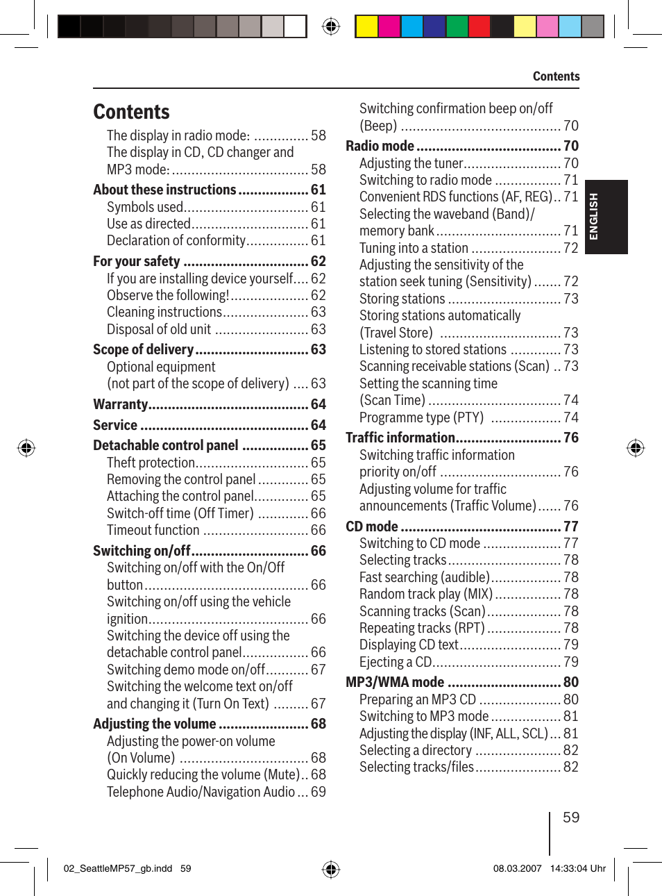 Blaupunkt SEATTLE MP57 7 647 453 310 User Manual | Page 5 / 55