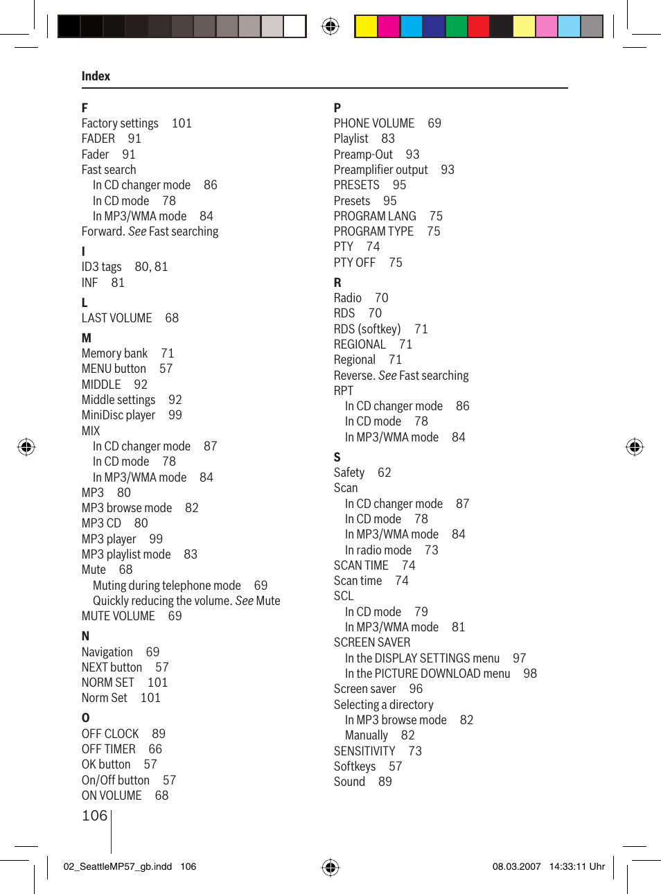 Blaupunkt SEATTLE MP57 7 647 453 310 User Manual | Page 52 / 55