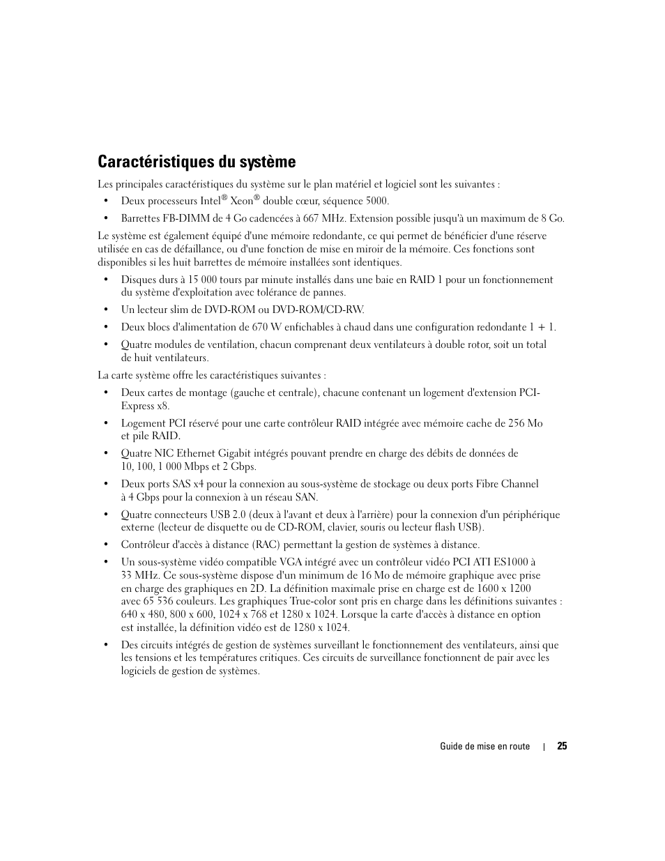 Caractéristiques du système | Dell PowerVault NX1950 User Manual | Page 27 / 106