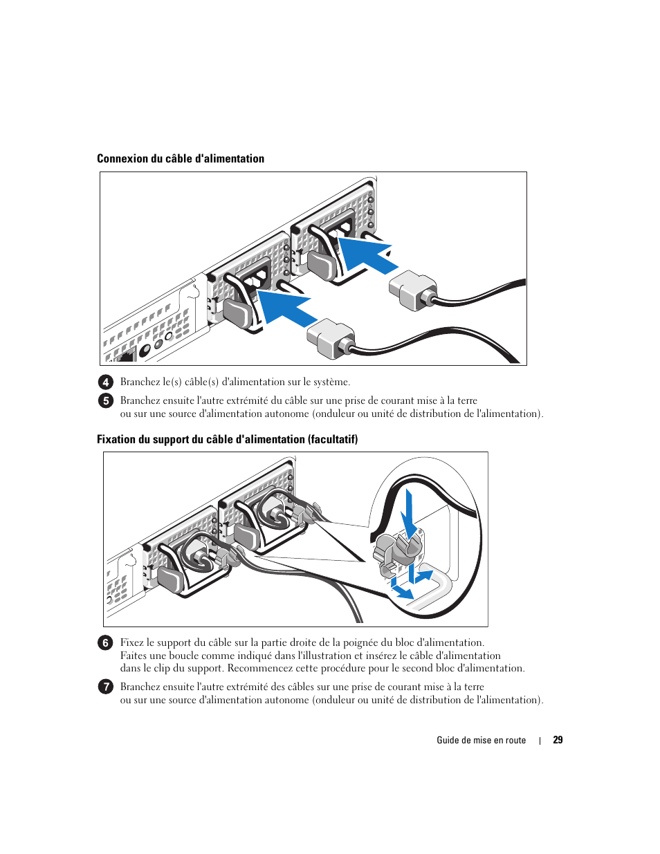 Connexion du câble d'alimentation | Dell PowerVault NX1950 User Manual | Page 31 / 106