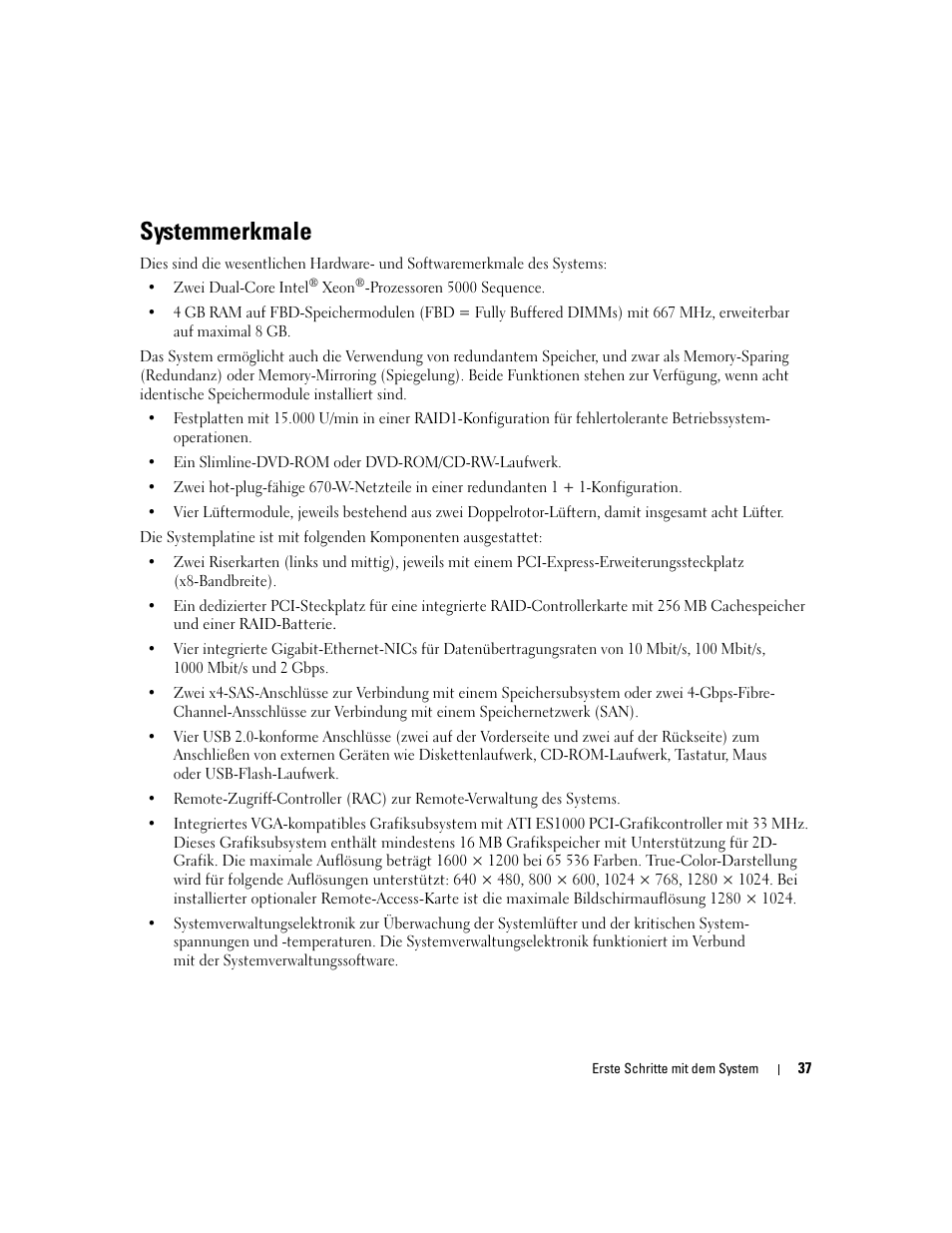 Systemmerkmale | Dell PowerVault NX1950 User Manual | Page 39 / 106