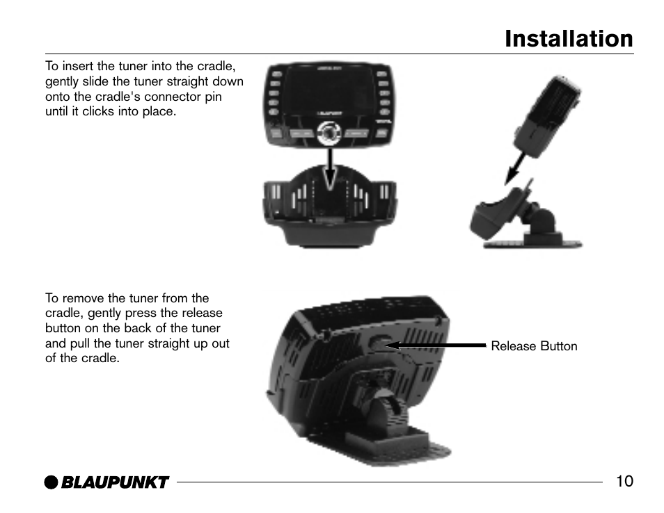 Installation | Blaupunkt SR04 User Manual | Page 11 / 28