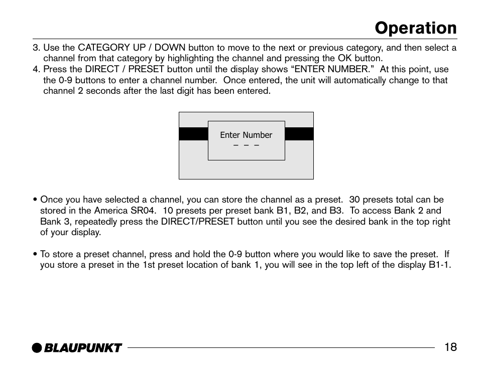 Operation | Blaupunkt SR04 User Manual | Page 19 / 28