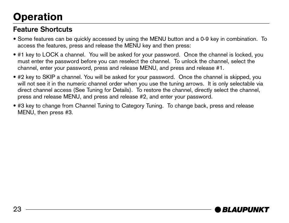 Operation | Blaupunkt SR04 User Manual | Page 24 / 28