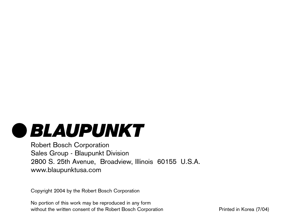 Blaupunkt SR04 User Manual | Page 28 / 28