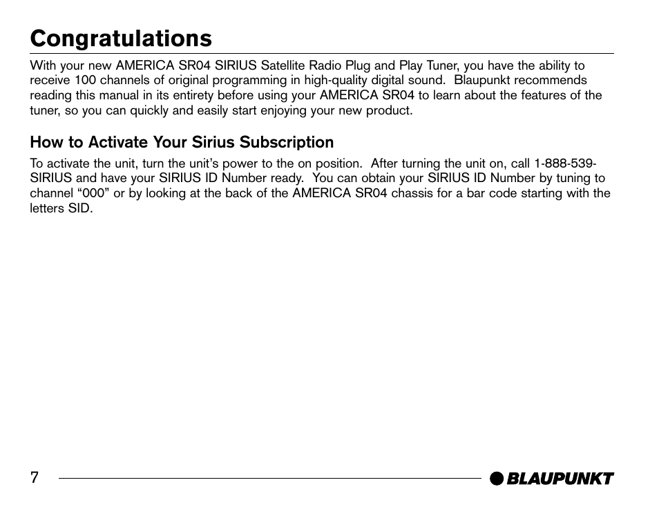 Blaupunkt SR04 User Manual | Page 8 / 28