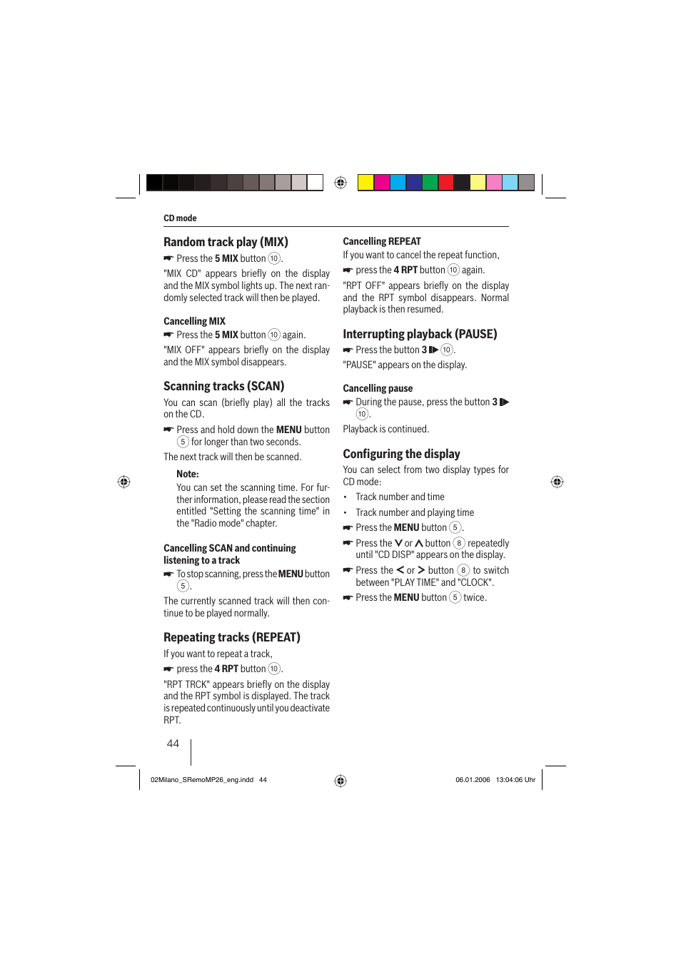 Blaupunkt MILANO MP26 User Manual | Page 17 / 31