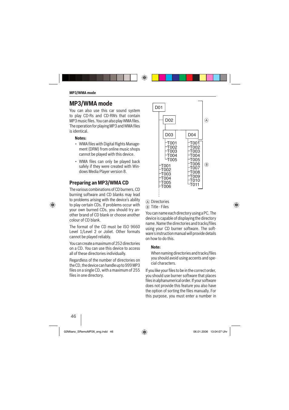 Mp3/wma mode | Blaupunkt MILANO MP26 User Manual | Page 19 / 31