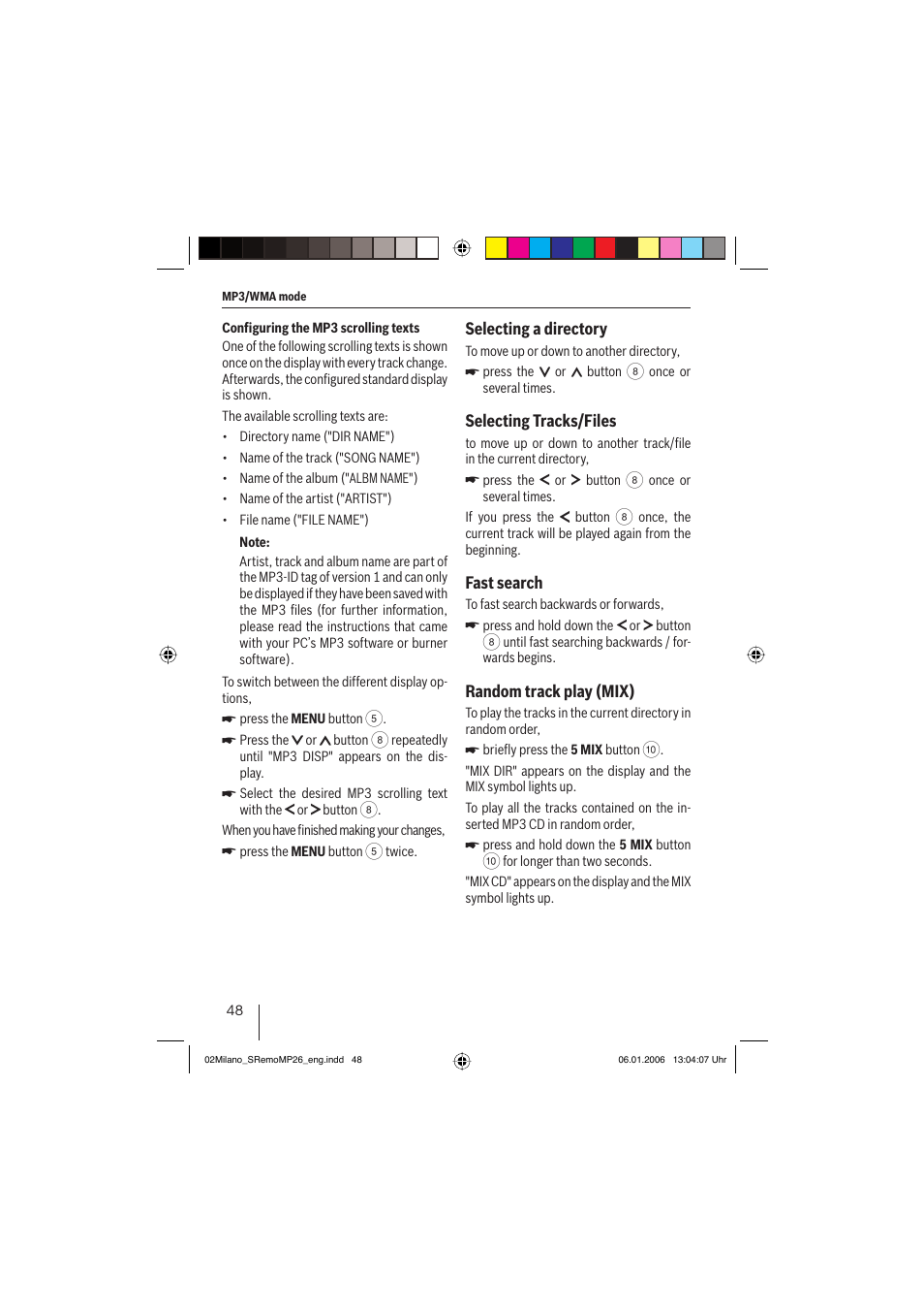 Blaupunkt MILANO MP26 User Manual | Page 21 / 31