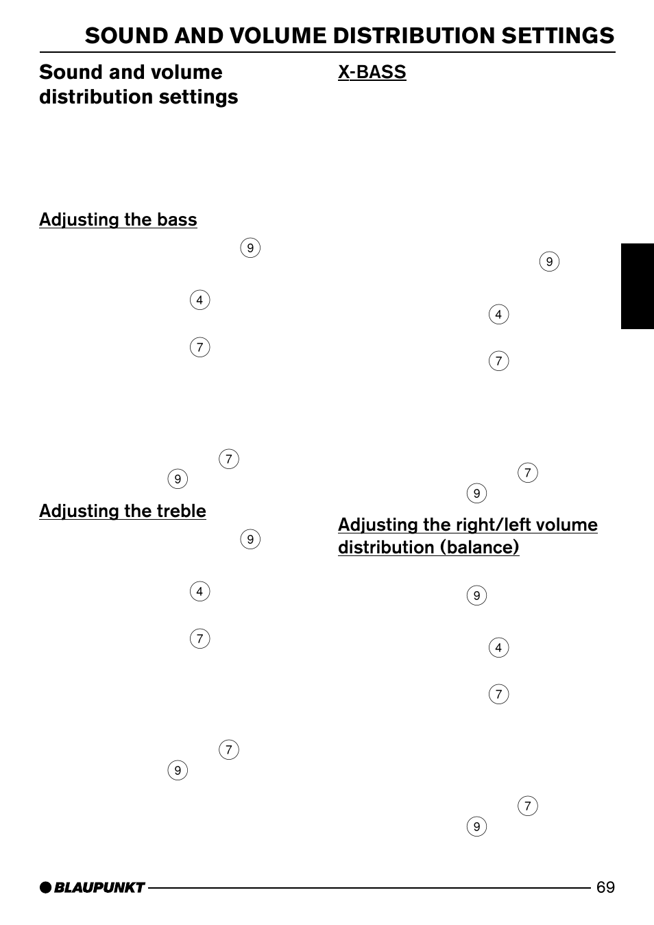 Sound and volume distribution settings | Blaupunkt ISTANBUL C73 User Manual | Page 11 / 33