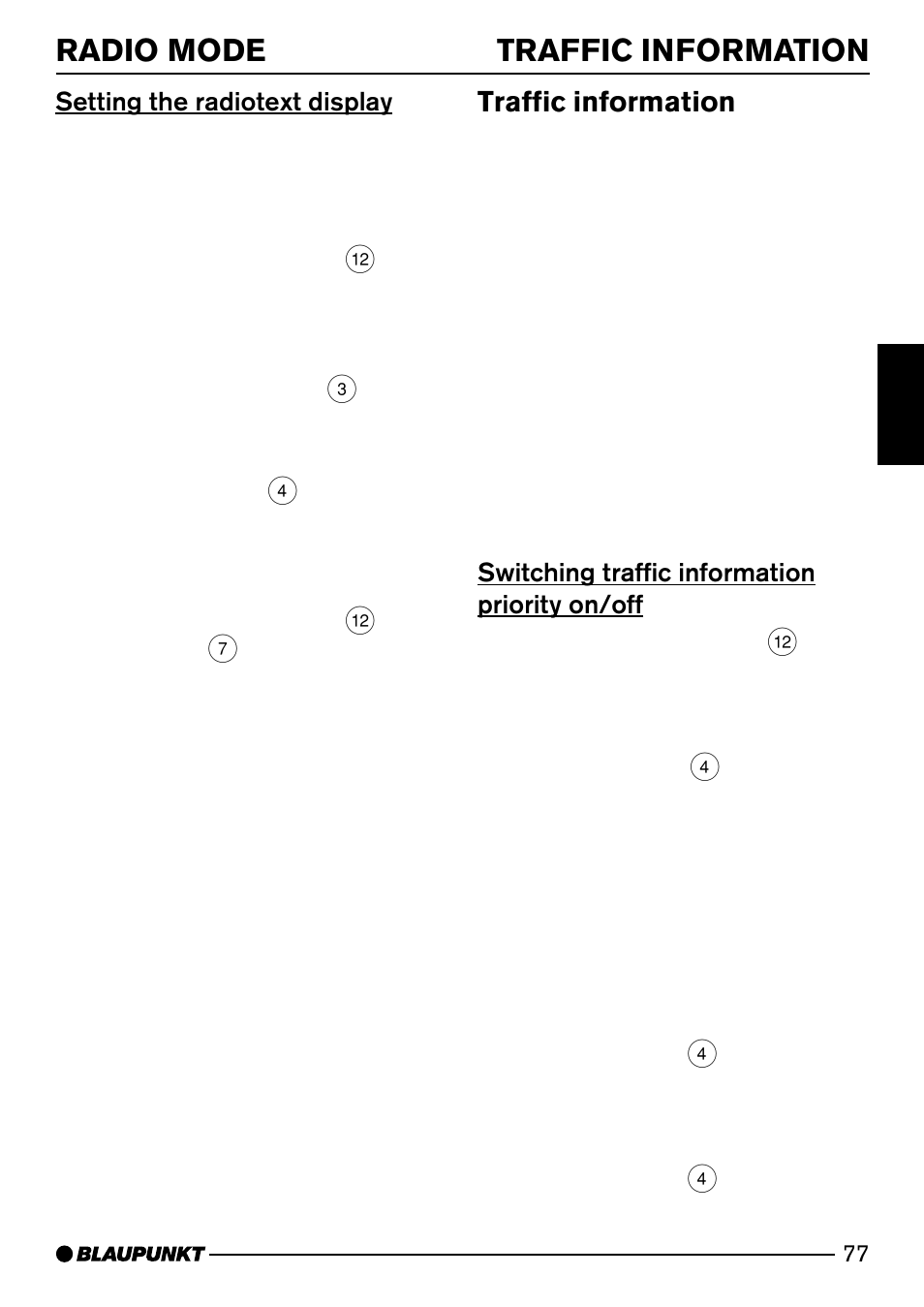 Radio mode traffic information, Traffic information | Blaupunkt ISTANBUL C73 User Manual | Page 19 / 33