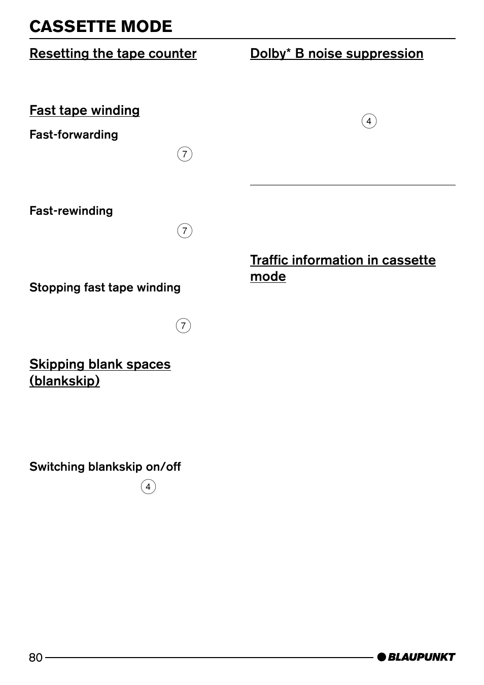 Cassette mode | Blaupunkt ISTANBUL C73 User Manual | Page 22 / 33