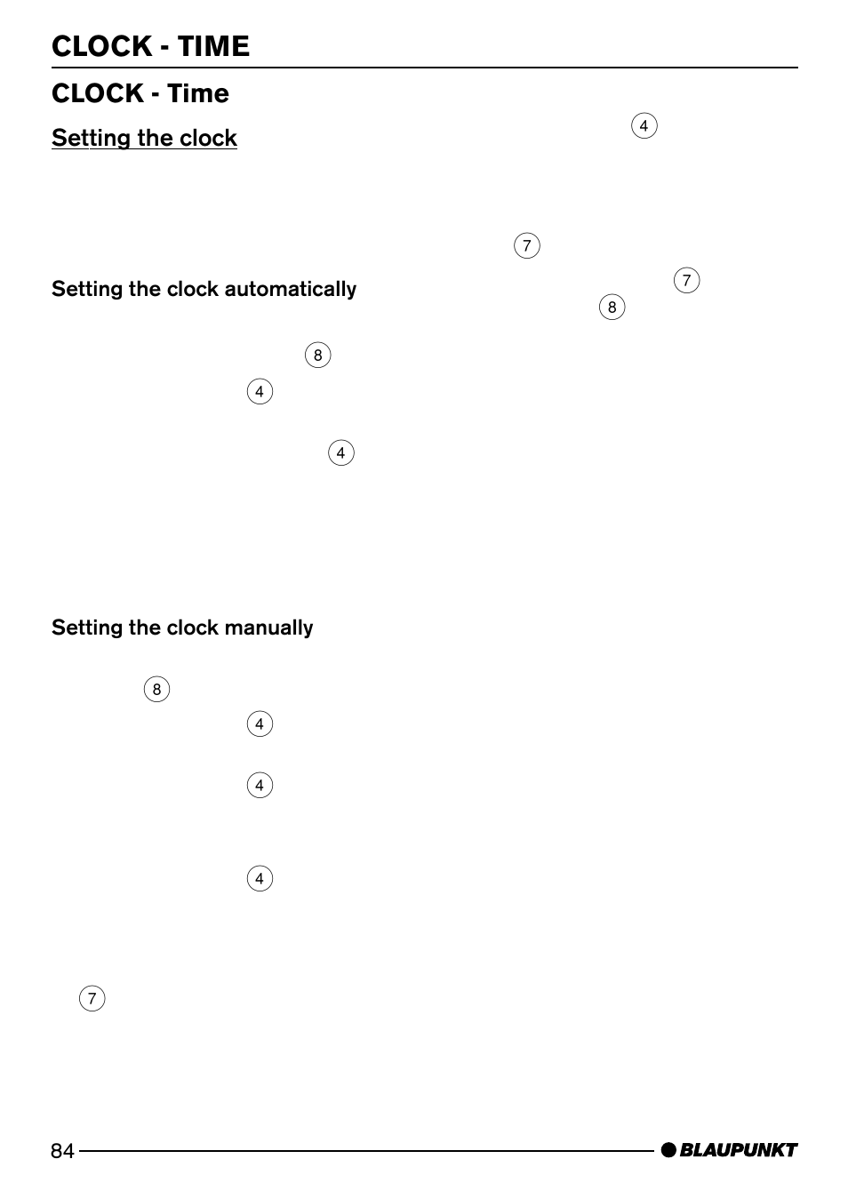 Clock - time | Blaupunkt ISTANBUL C73 User Manual | Page 26 / 33