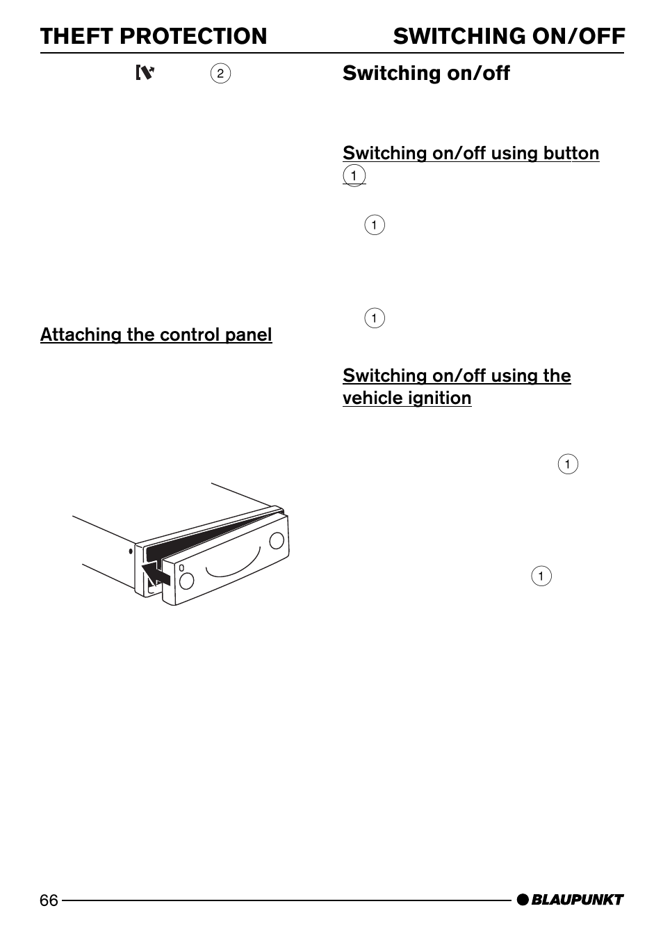 Theft protection, Switching on/off | Blaupunkt ISTANBUL C73 User Manual | Page 8 / 33