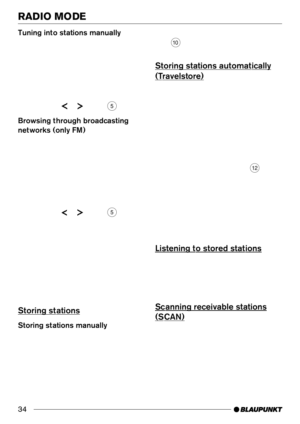 Radio mode | Blaupunkt Alicante CD32 User Manual | Page 13 / 25