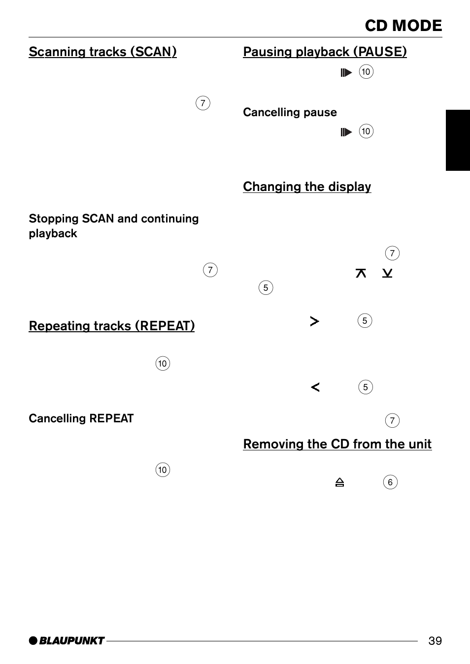 Cd mode | Blaupunkt Alicante CD32 User Manual | Page 18 / 25