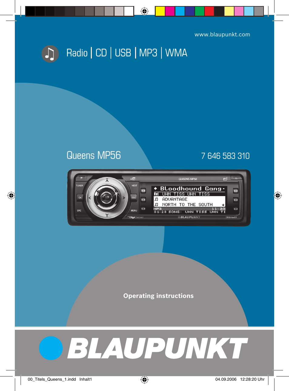 Blaupunkt QUEENS MP56 7 646 583 310 User Manual | 67 pages