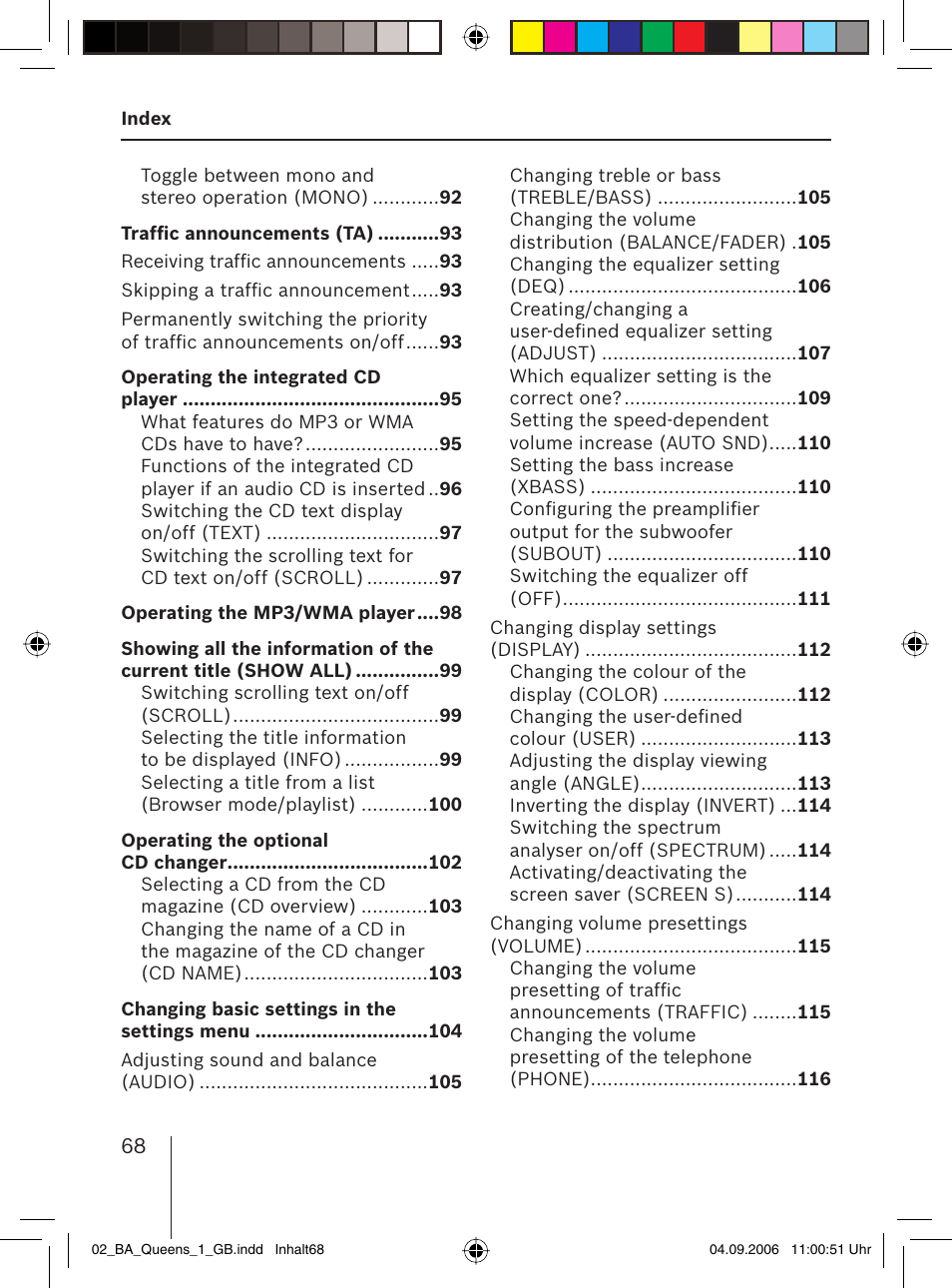 Blaupunkt QUEENS MP56 7 646 583 310 User Manual | Page 3 / 67