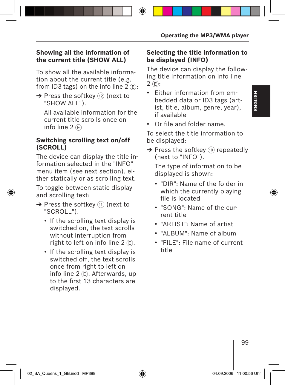 Blaupunkt QUEENS MP56 7 646 583 310 User Manual | Page 34 / 67