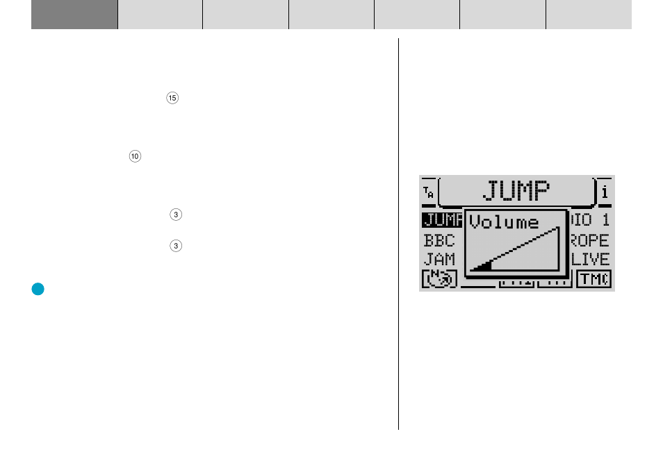 Jump, Bbc jam, Radio 1 europe einslive jump | Blaupunkt DX-R70 User Manual | Page 14 / 114