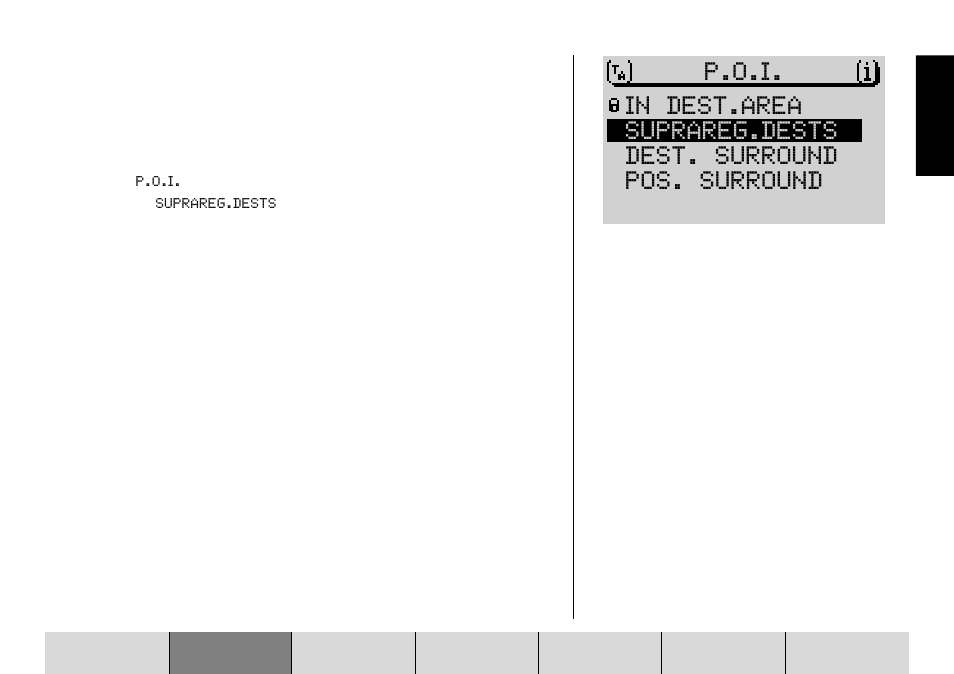 P.o.i. suprareg.dests in dest.area, Dest. surround pos. surround | Blaupunkt DX-R70 User Manual | Page 29 / 114