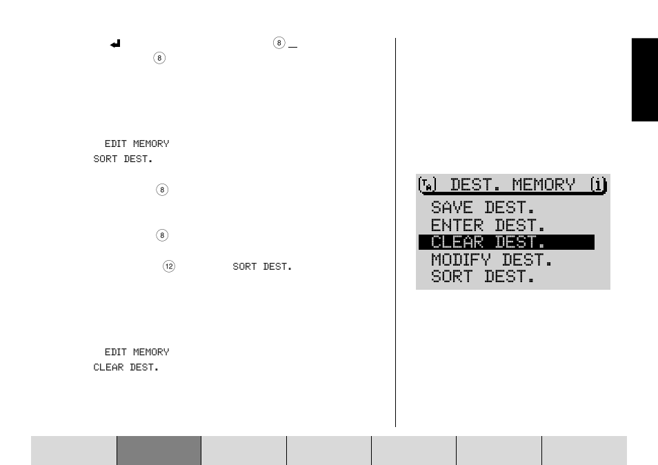 Clear dest. modify dest. sort dest | Blaupunkt DX-R70 User Manual | Page 45 / 114