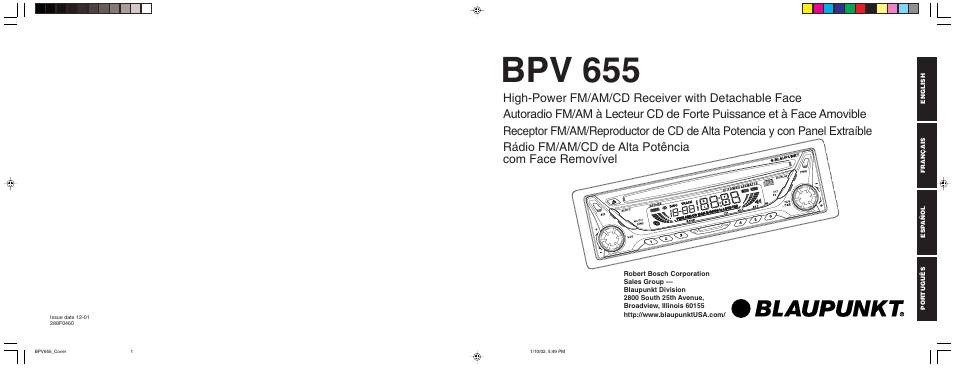 Blaupunkt BPV 655 User Manual | 41 pages