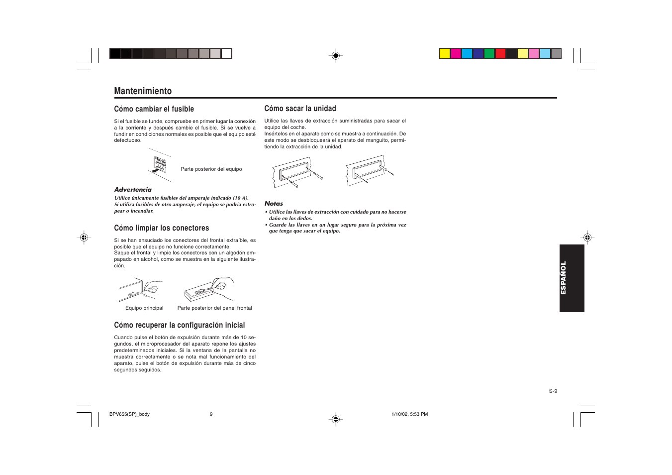 Mantenimiento | Blaupunkt BPV 655 User Manual | Page 30 / 41