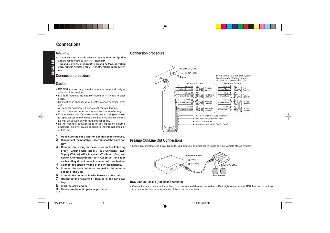 Connections | Blaupunkt BPV 655 User Manual | Page 9 / 41