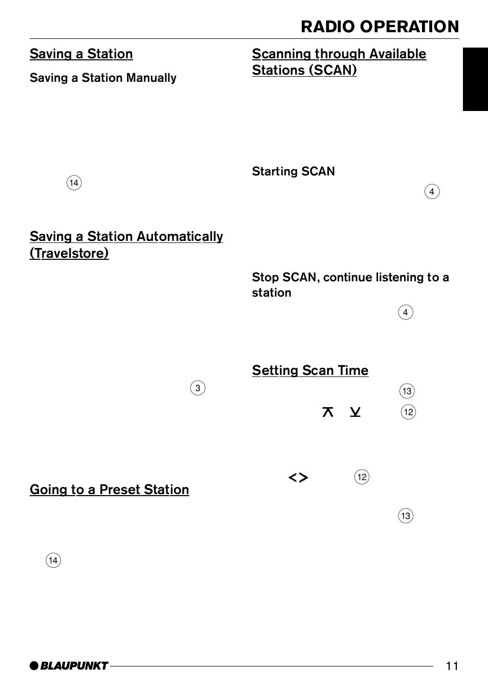 Radio operation | Blaupunkt C31 User Manual | Page 11 / 19