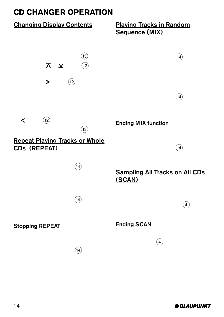 Cd changer operation | Blaupunkt C31 User Manual | Page 14 / 19