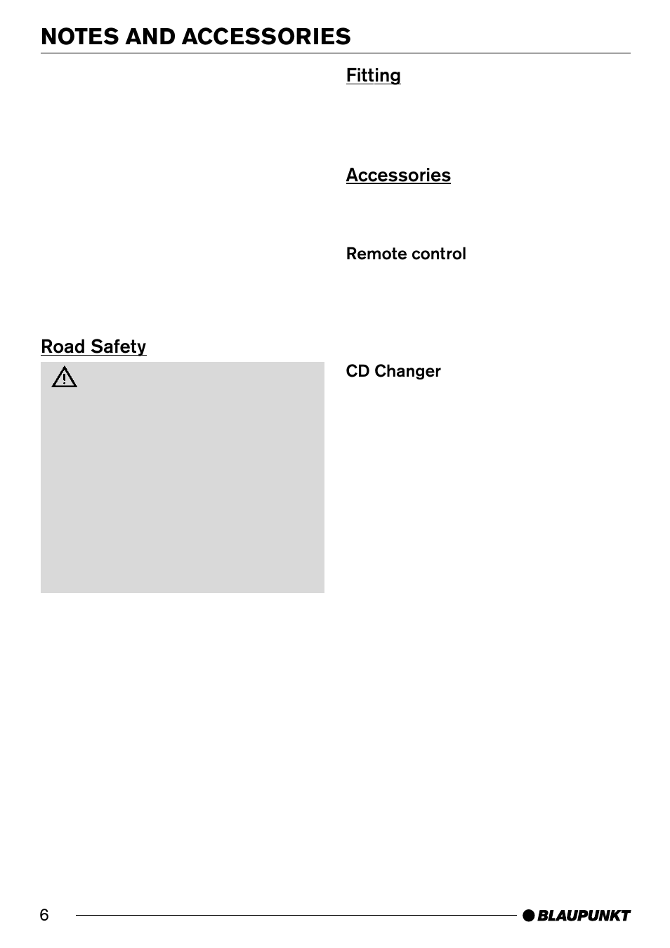 Road safety 6 | Blaupunkt C31 User Manual | Page 6 / 19