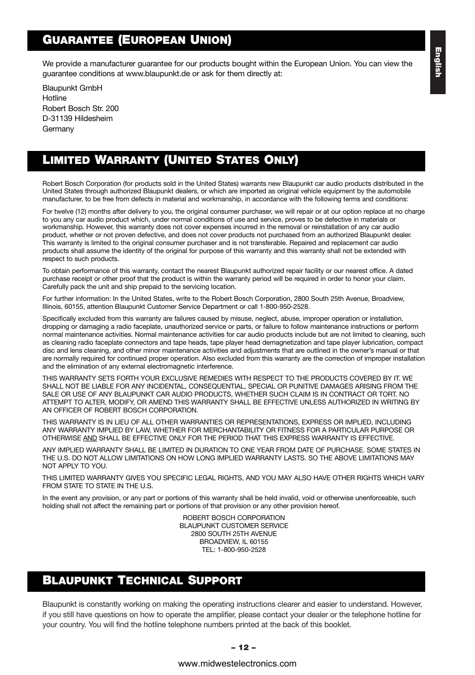 Blaupunkt VA4100 User Manual | Page 13 / 14