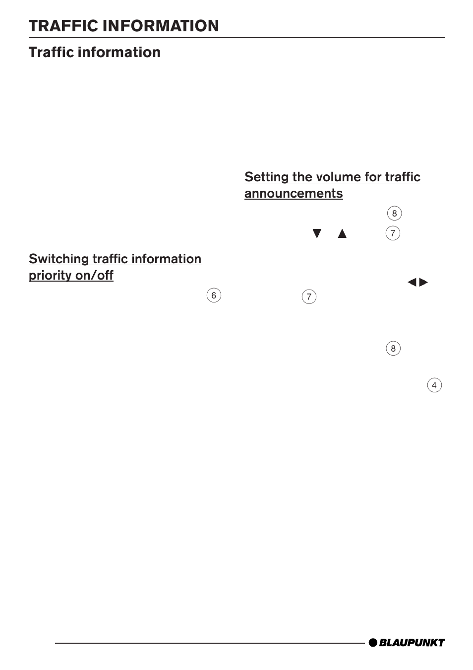 Traffic information | Blaupunkt BRIGHTON MP35 User Manual | Page 14 / 36