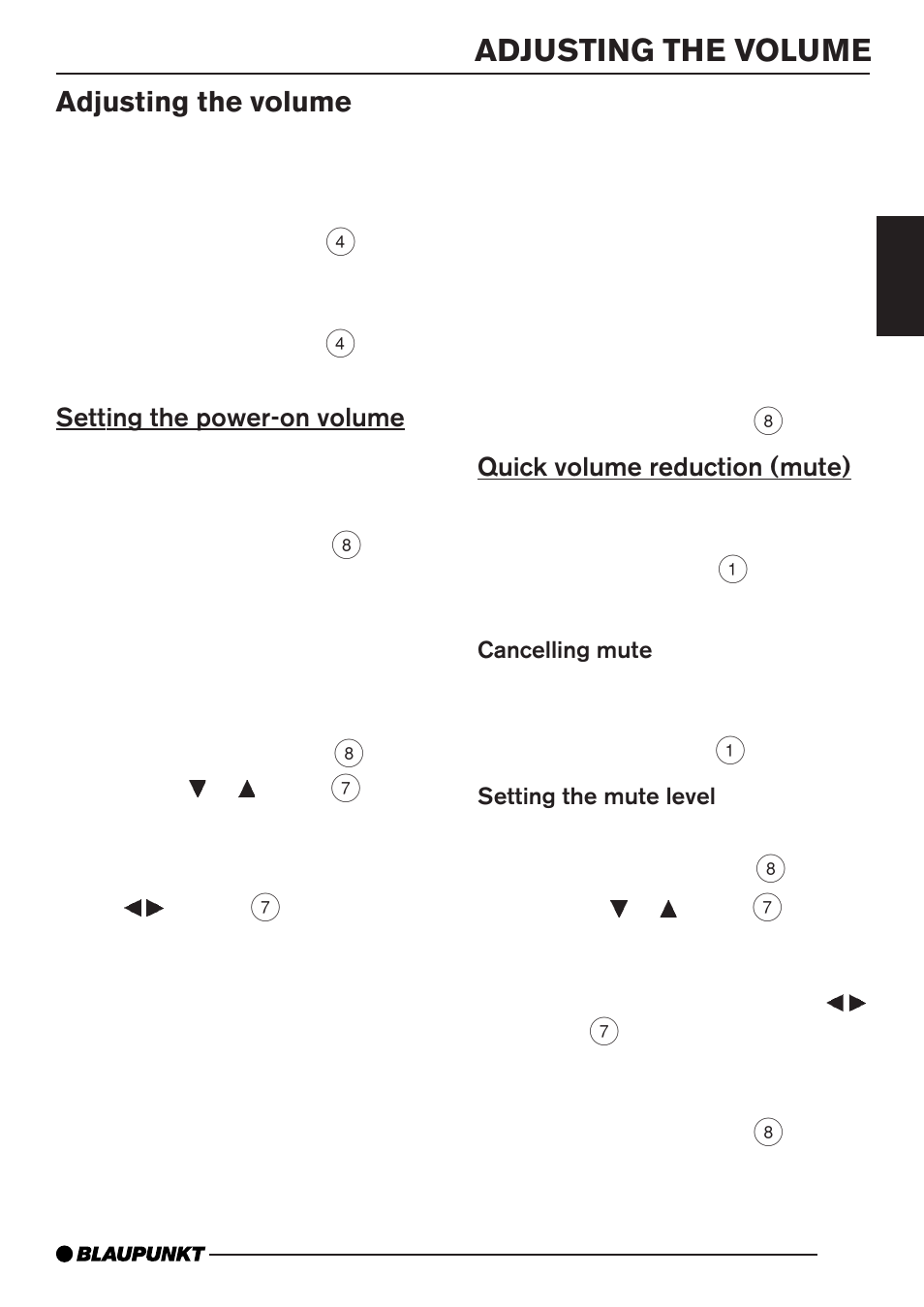 Adjusting the volume | Blaupunkt BRIGHTON MP35 User Manual | Page 7 / 36