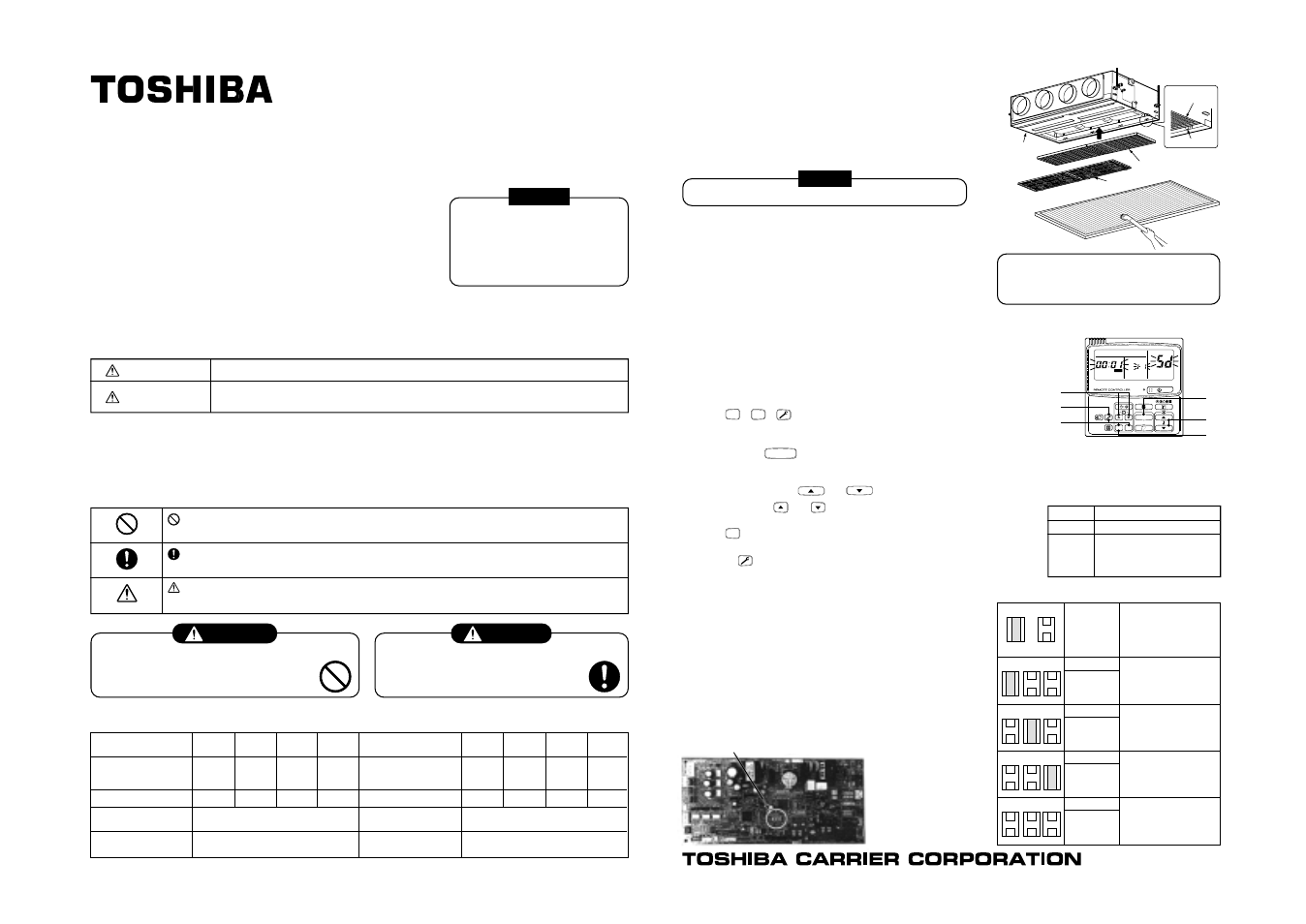 Deodorant filter, ammonium filter, Concealed duct type, Safety cautions | Specifications, Installation of filter sold separately, Maintenance of filter sold separately | Toshiba RAV-SM560A User Manual | Page 107 / 109