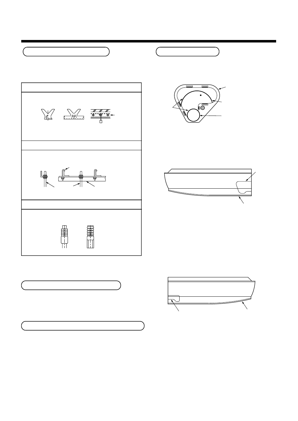 Installation of hanging bolts, Draw-out direction of pipe/cable, Knockout hole of power cable take-in port | Pipe knockout hole | Toshiba RAV-SM560A User Manual | Page 51 / 109