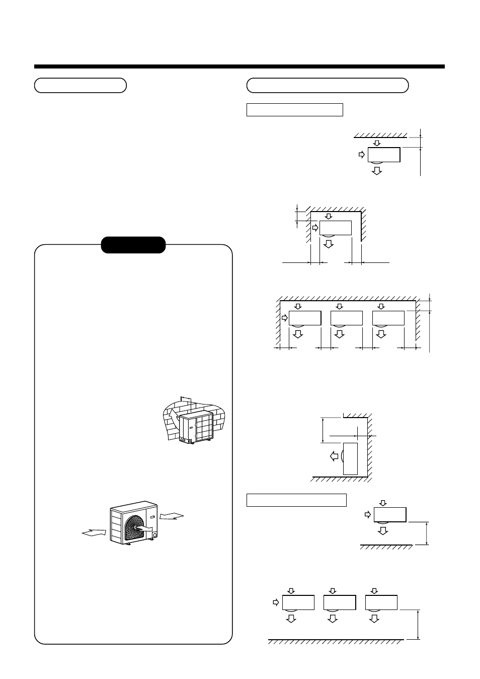 Caution, Necessary space for installation, Installation place | Toshiba RAV-SM560A User Manual | Page 8 / 109