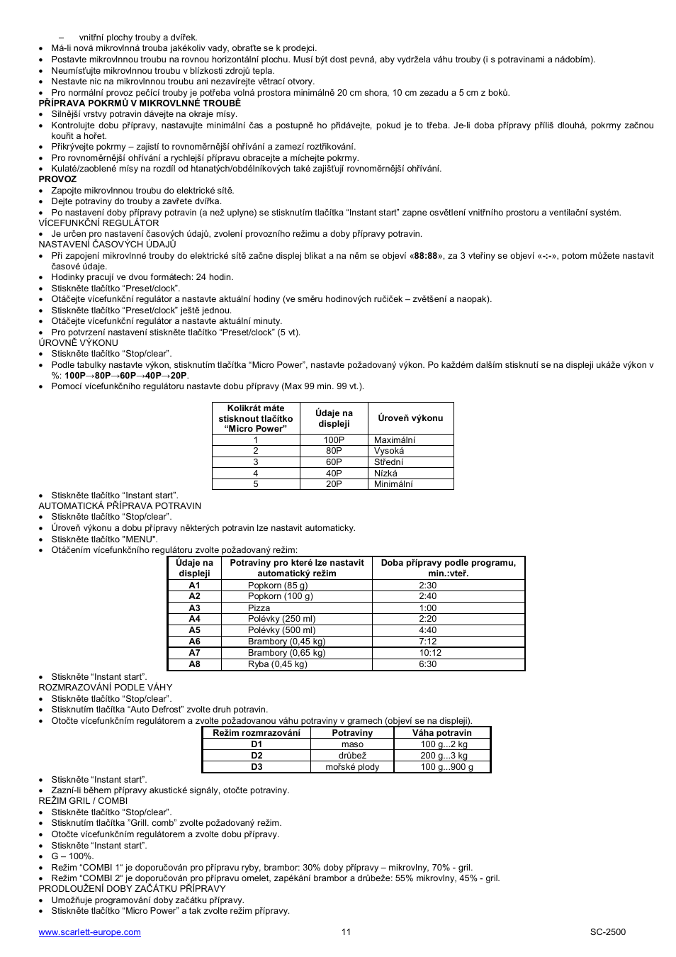 Scarlett SC-2500 User Manual | Page 11 / 48