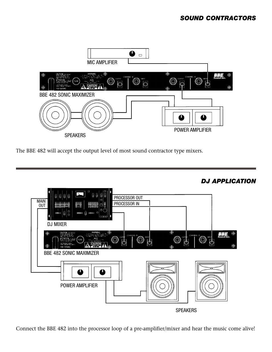 Sound contractors dj application | BBE 482 User Manual | Page 11 / 20
