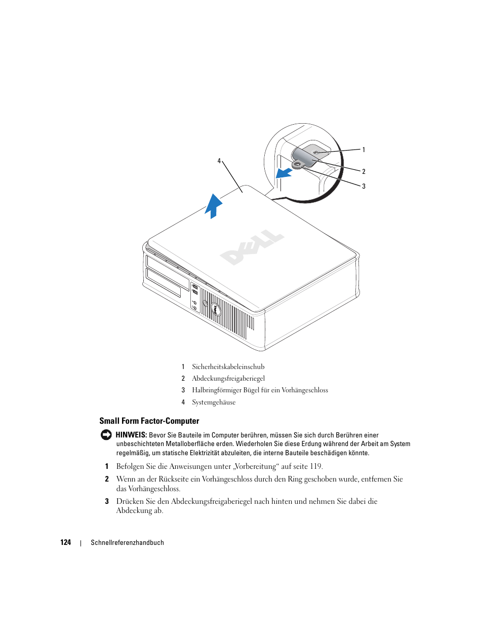 Small form factor-computer | Dell OptiPlex GX620 User Manual | Page 124 / 294
